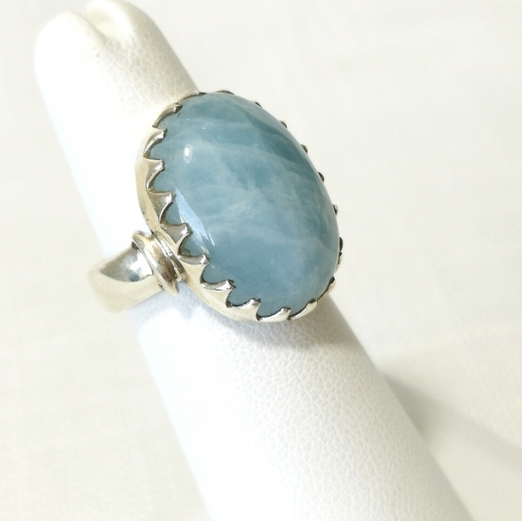 Aquamarine ring size 6 in Sterling Silver 🆕 - Picture 9 of 9
